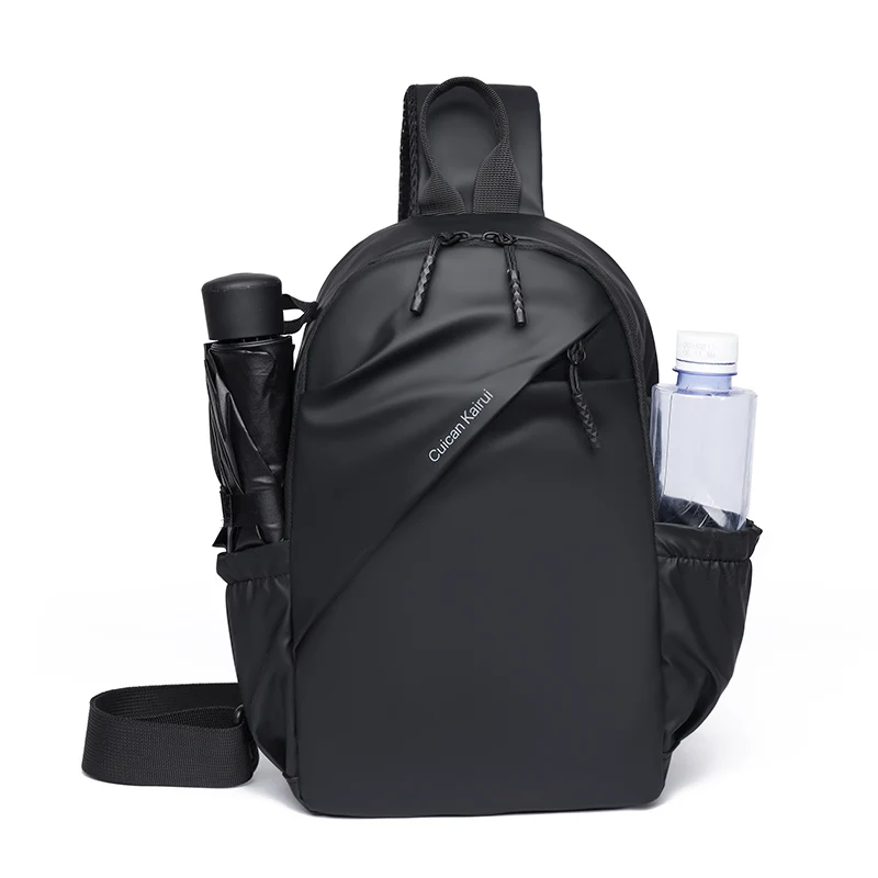 Chest Outdoor Waterproof Polyester Zipper Luxury Men Shoulder Fashion Custom Sports Sling Chest Bag Hiking Running Walking USB