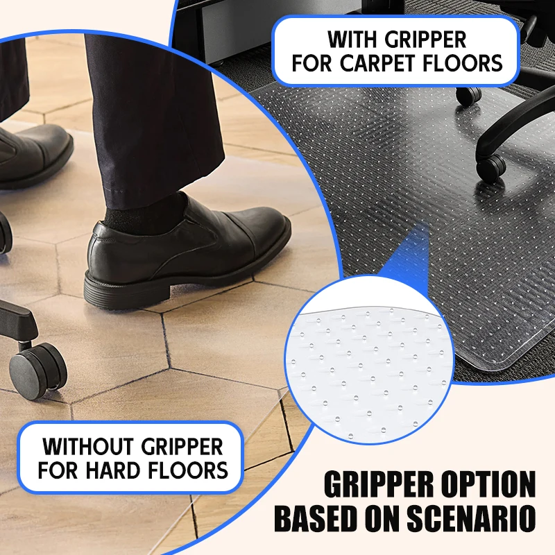 Design Floor Protection Chair Mat for Carpet Floors Chair Mat Desk Plastic for Office Wholesale PVC Transparent Modern Rectangle