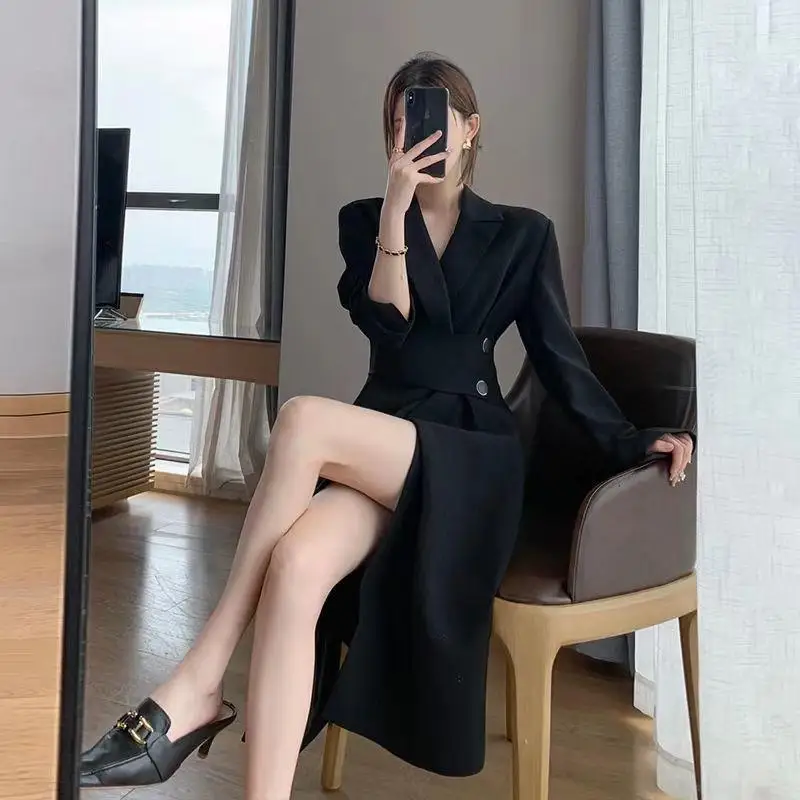 chinese dress ladies Black Mother of The Bride Pant Suit Embellished Long Sleeve Open Back Mother of The Bride Dress