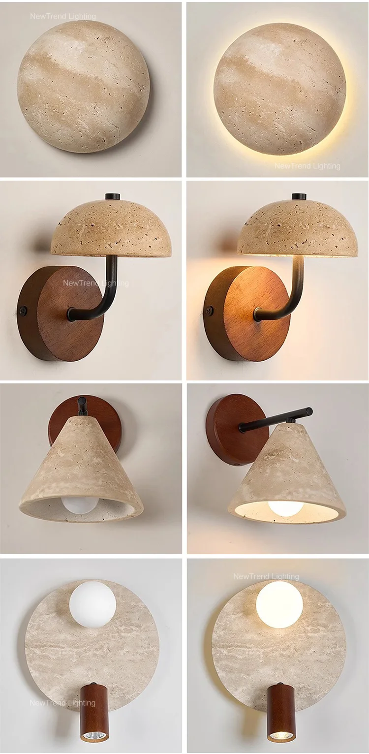 cpl 440 modern textured plaster wall light  minimalist stone effect sconce for living room-5