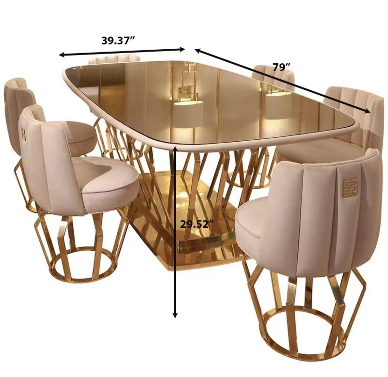 Metal Glass Dining Table Style Designer Gold Metal Table Glass