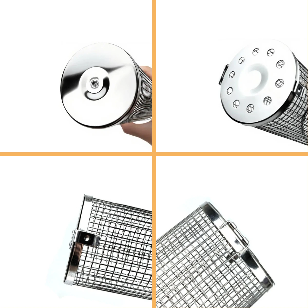 Portable Stainless Steel BBQ Grill Basket Set - 2 PCS