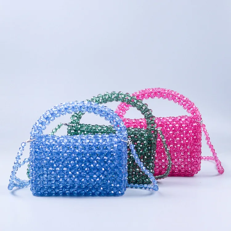 New fashion ladies luxury handbags beaded crossbody bag handmade women hand bags