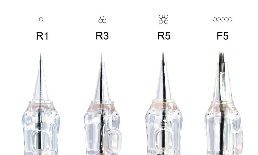 15 Pcs Goochie A8 Permanent Makeup Machine Replace Needle Cartridge R1R3 R5 F5