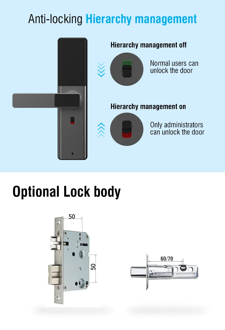 Te'an Smart Electric Handle Lever Door Locks App Fingerprint ...
