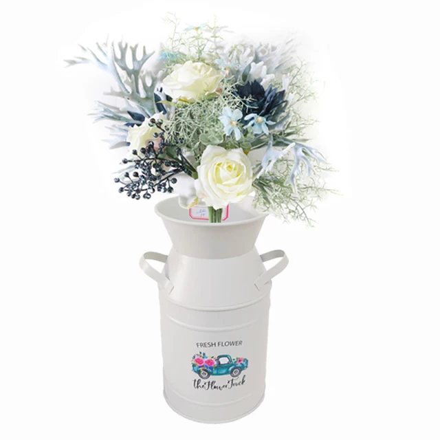 Контейнер для искусственных цветов оцинкованный железный молочный кувшин металлический декоративный цветочный горшок дома сада контейнер