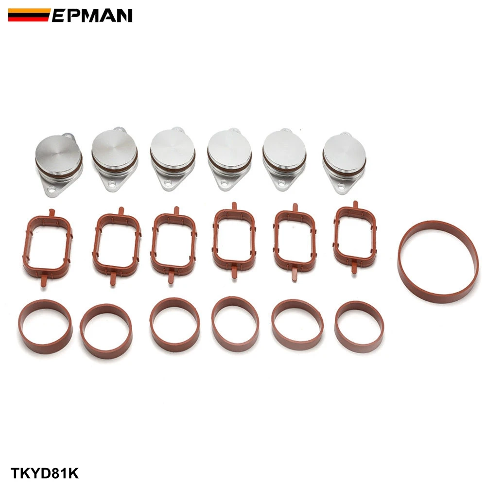Twowinds Set of 6x 1.25 Swirl Flap delete kits with Intake Manifold Gaskets for M47 and M57 diesel engines 330d 335d 530d 730d 535d X3 X5 X6 
