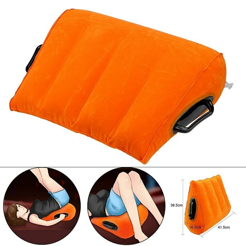 Inflatable Triangle Pillow Sex Bed Wedge Aid Durable PVC Material Handle  Position Cushion Toy Ramp Couples Women Men Relaxation