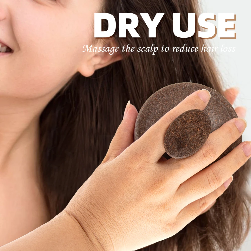 1Pc Coconut-Shell Biodegradable Natural Material Eco-friendly Scalp Massager Brush Shampoo Massage Brush for Cleansing Hair