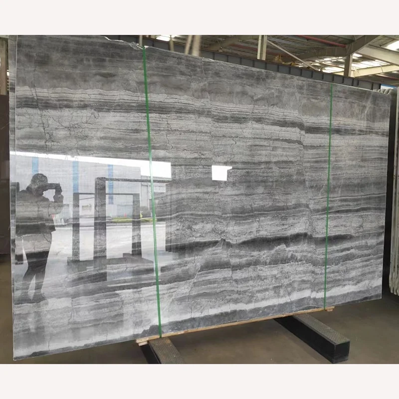 product morden design milky way wood grey marble slab bookmatched for wall grey marble tiles for interior decor-3