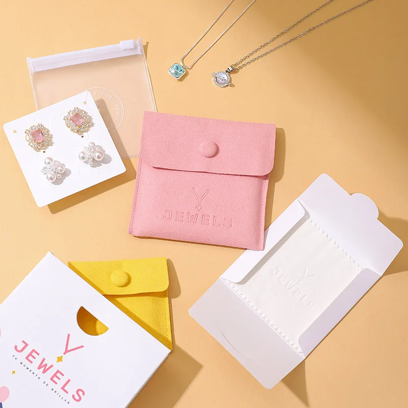 A1 High End Flip Top Square Custom Size Microfiber Velvet Jewelry Envelope Packaging Pouches with Matte Zipper supplier
