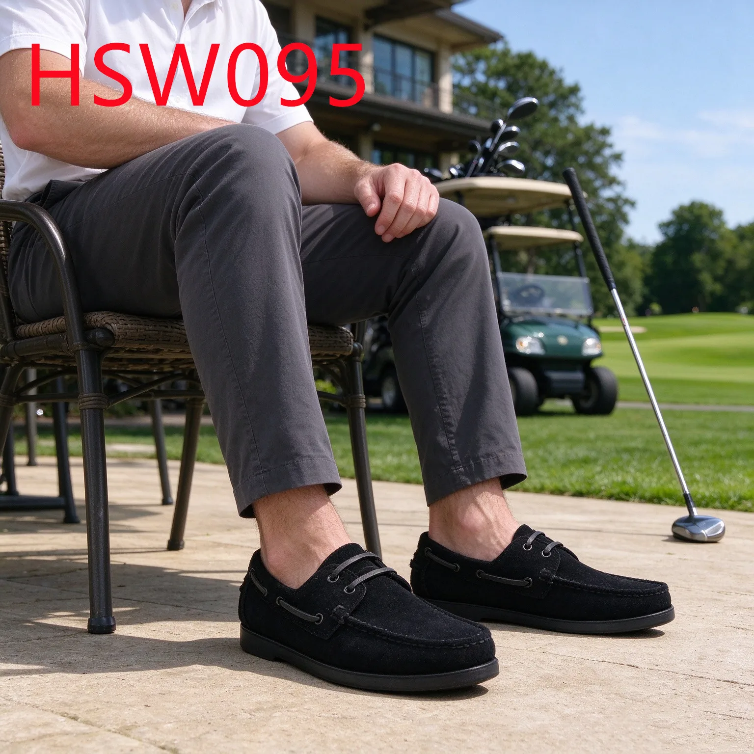 HY,Multi-scene Blue/black/sand Color Hua Singh Moccasin Shoes Lace-up Style Quality Suede Leather Indoor Boat Shoes HSW095