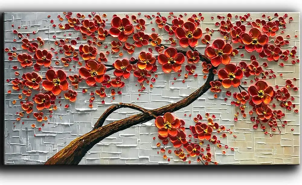 modern handmade abstract red flower palette