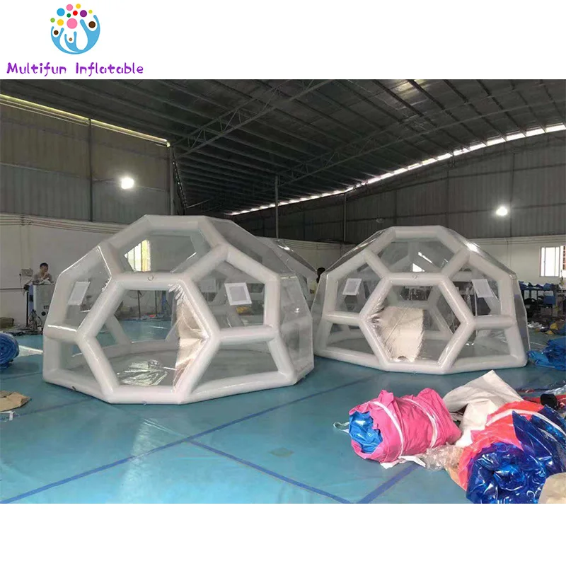 stargazing inflatable camping tent inflatable football shaped clear dome tent