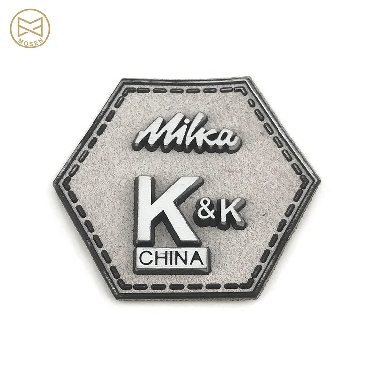 Embossed Clothing Label Custom Embossed Logo Genuine Leather Patches for Jeans
