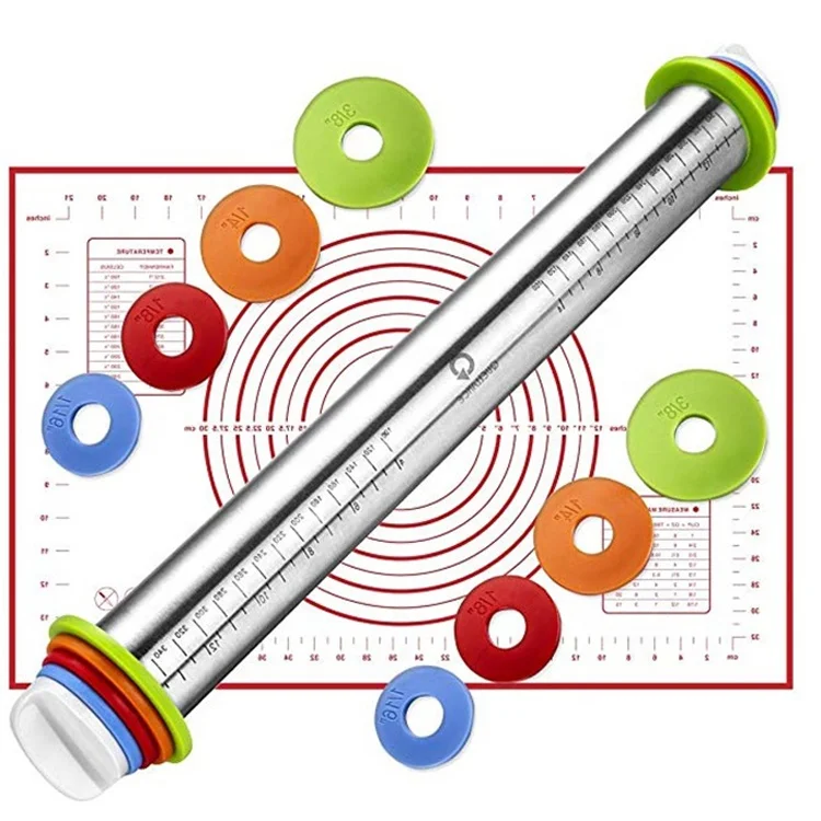 Новые товары для домашнего использования Инструменты выпечки из нержавеющей стали регулируемая силиконовая Скалка с