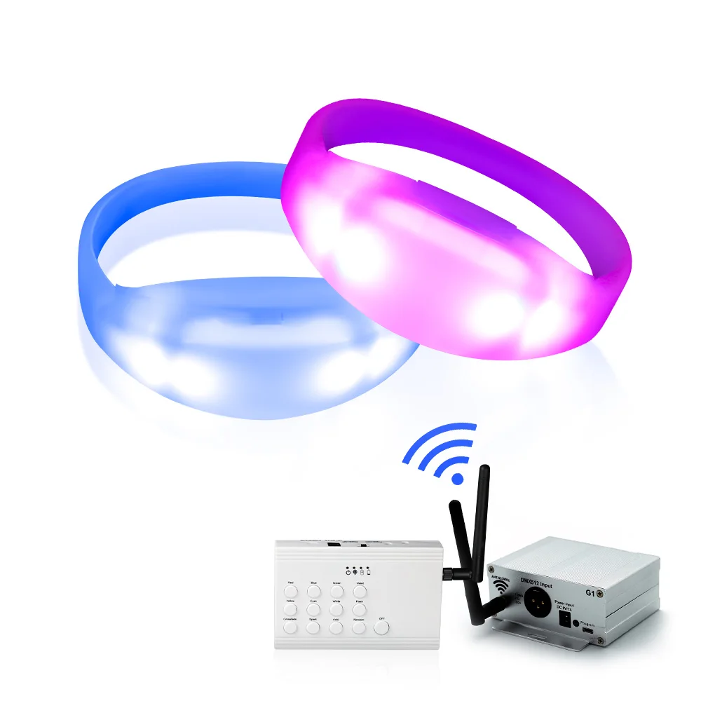 Led Bracelet Custom Logo Wristbands Remote Controlled Bracelets Flashing Lighting Concert Party Dmx Controlled Wristband