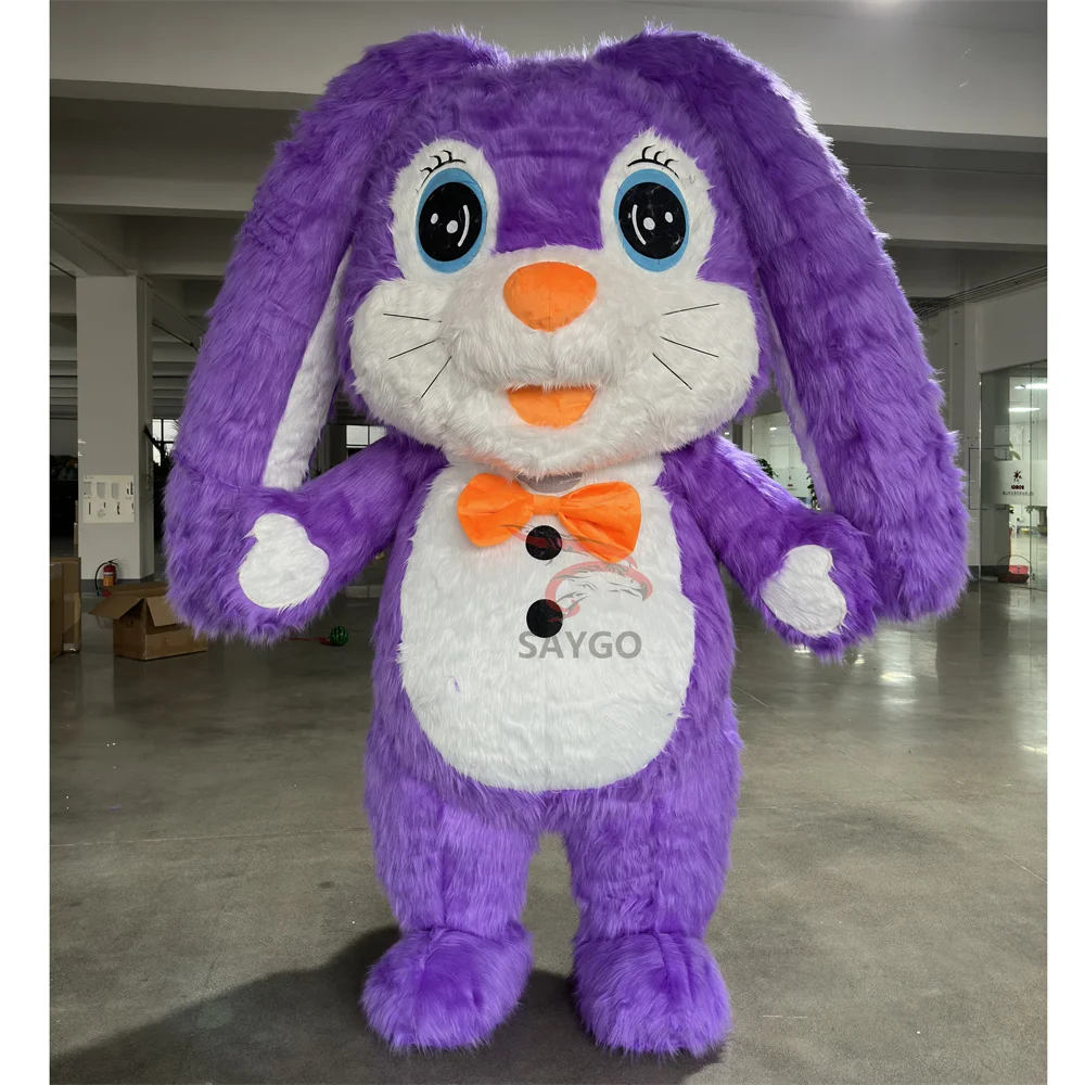 Wonderful 8ft Long Eared Inflatable Green Rabbit Bunny Mascot Costume Air Blow Rabbit Bunny Costume Suits for Carnival Events