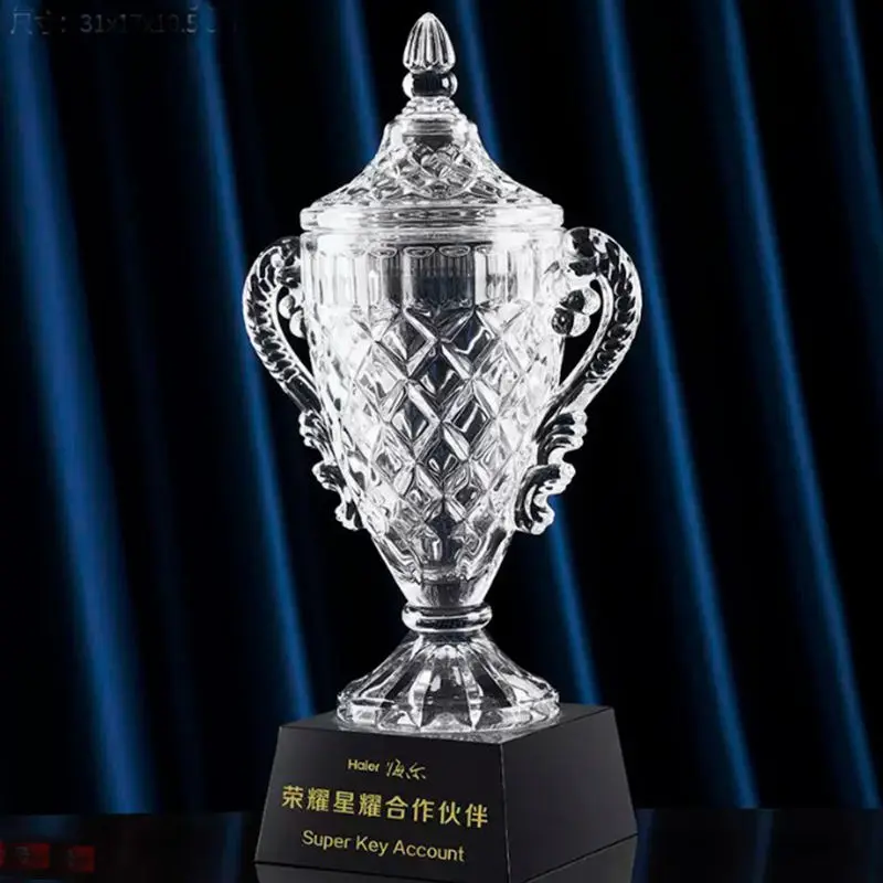 Best Selling 2023 Cup Award Crystal Glass Trophy Award Cup For Sport Event Reward manufacture