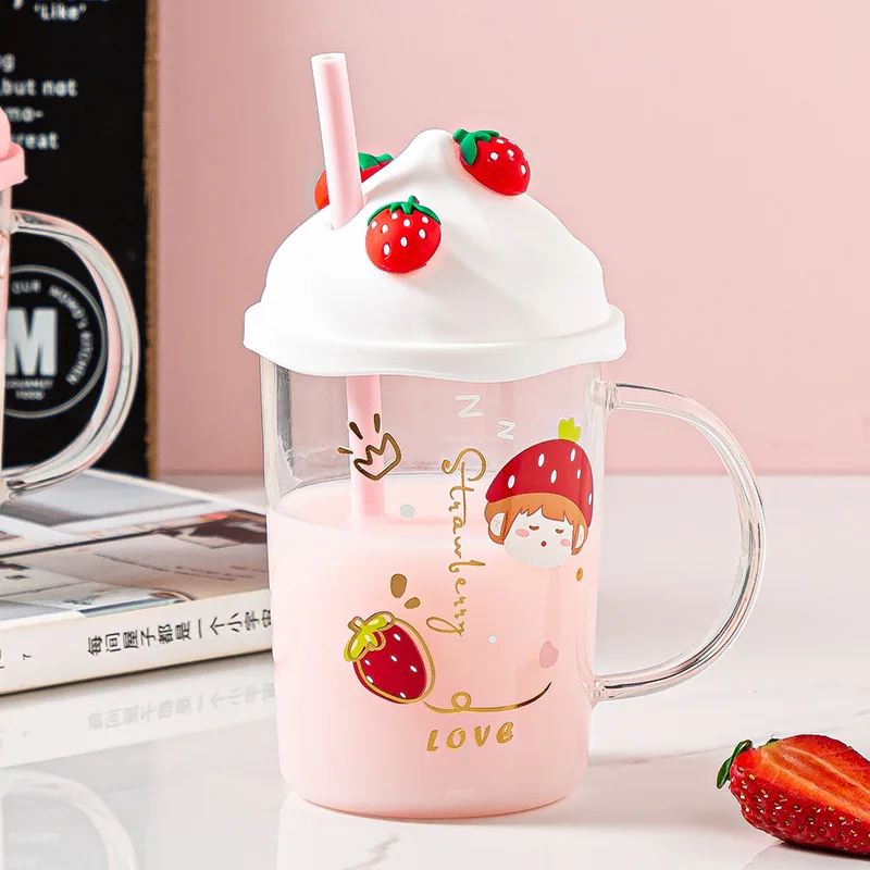 product borosilicate hydrochloric acid glass strawberry cup lovely juice mug-25