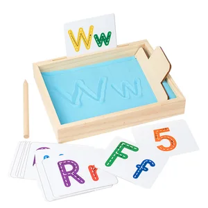 Cross-Border 3-6 Years Old Wooden Educational Toys Preschool Writing Calligraphy Sandboxes EN71 Certified DIY Crafts 2 Year Old