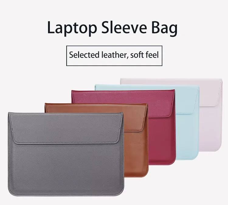 product laptop sleeve case pu leather for macbook pro 16 2021  2019 a2141 slim envelope bag with stand feature-28