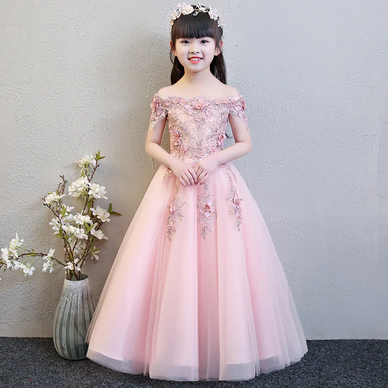 HIHCBF Girl's Sequins & Tulle Princess Dress - Bowknot Pageant Gown, Floor Length