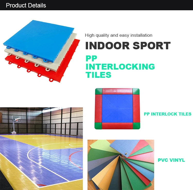PP interlock tiles outdoor multi purpose tiles basketball tennis badminton  sport court flooring tiles