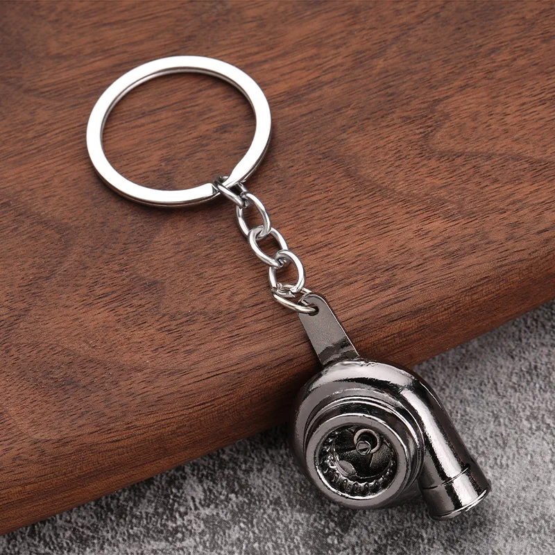 Creative Multicolor Turbo Chain Auto Part Key Ring Bearing Spinning Turbine Turbocharger Metal Keychains Car Parts Keyring 5