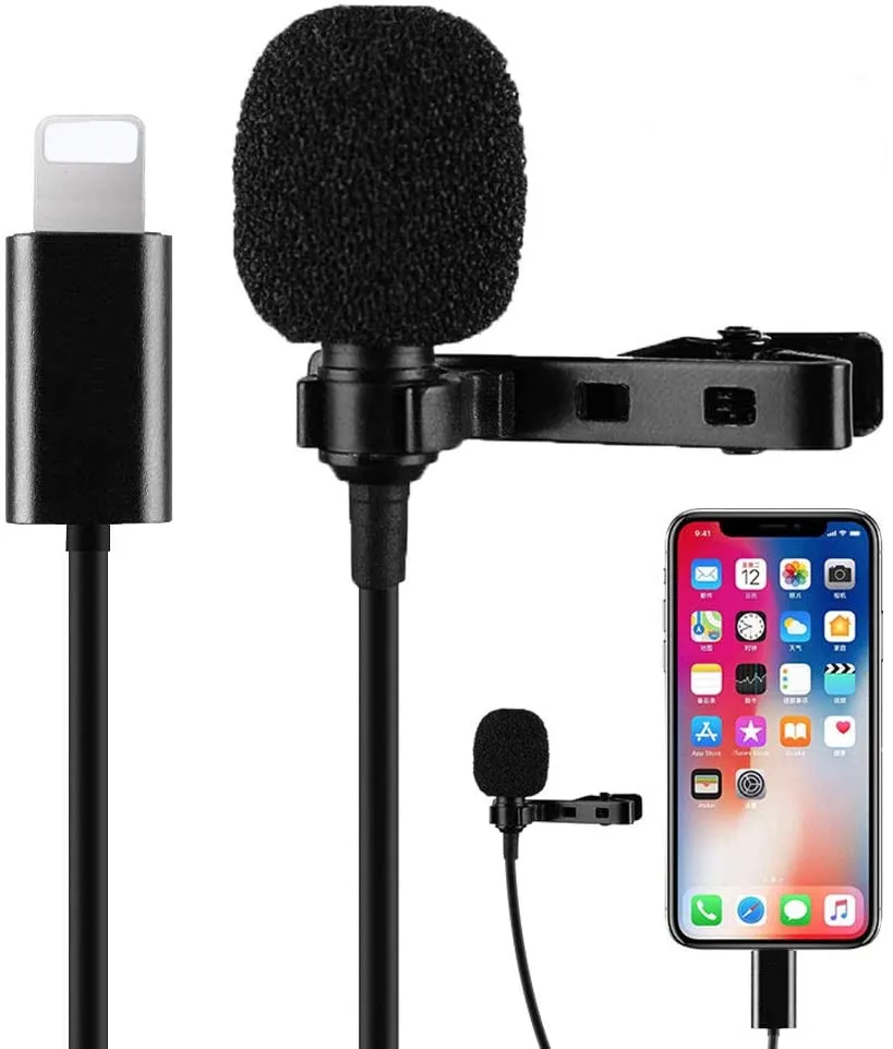 适用于 iphone 的麦克风记录领夹式领带夹上翻领麦克风 iphone 11x8 8