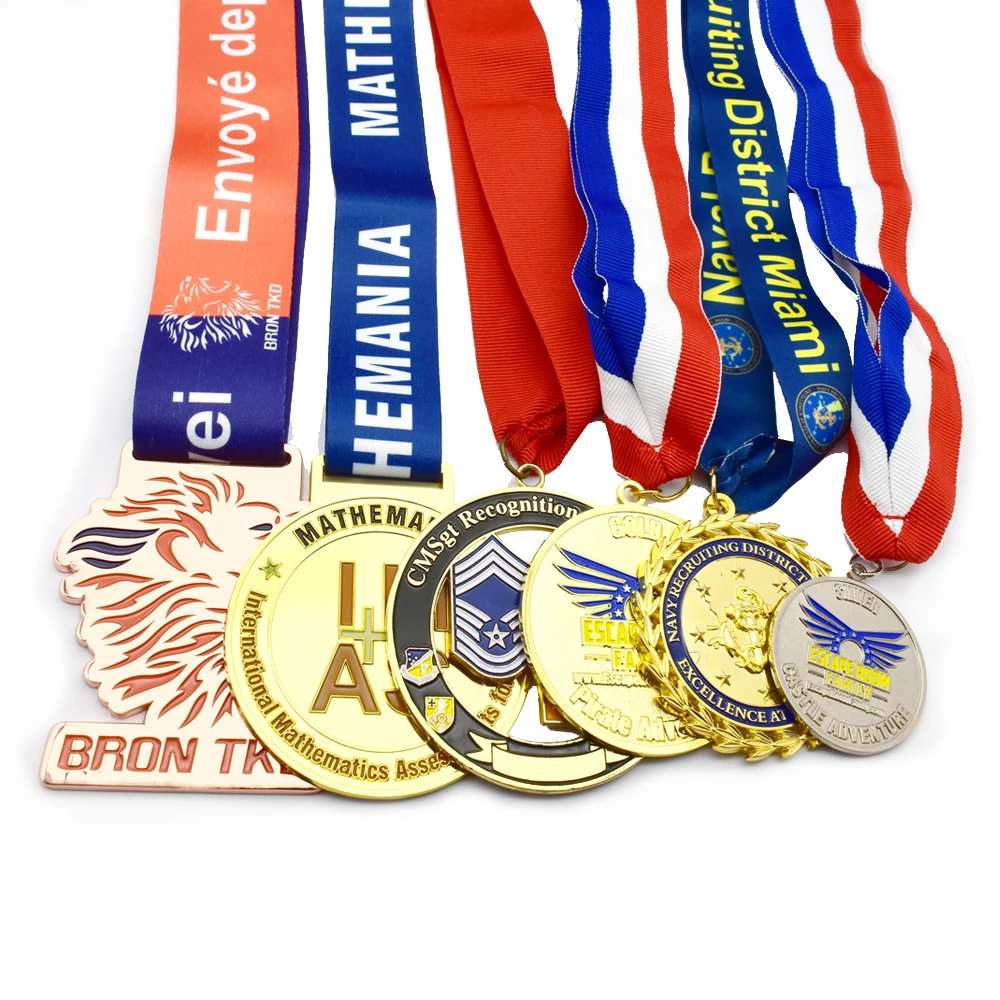 
Renhui изготовленный на заказ Марафон по бегу награда Honor металлическая Спортивная золотая медаль с лентой 