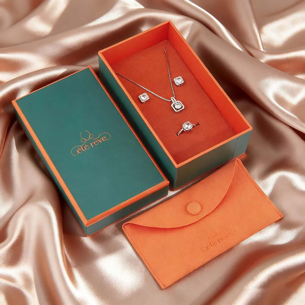 Boîte Cadeau d'Affaires pour PME - Emballage Écologique en Carton Rigide avec Logo Personnalisé - Idéale pour Boucles d'Oreilles et Colliers