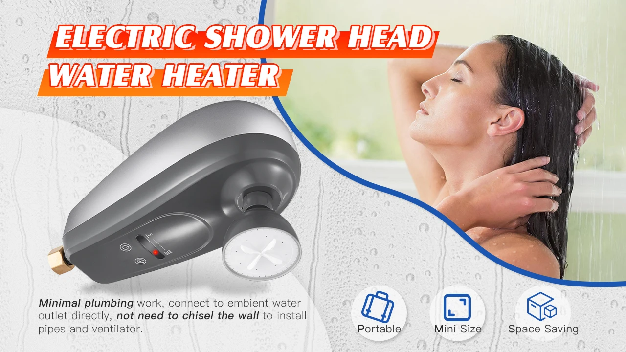 120v 220v Low Power Wall Mounted On Demand Electric Instant Hot Water Heater Getser Shower Head