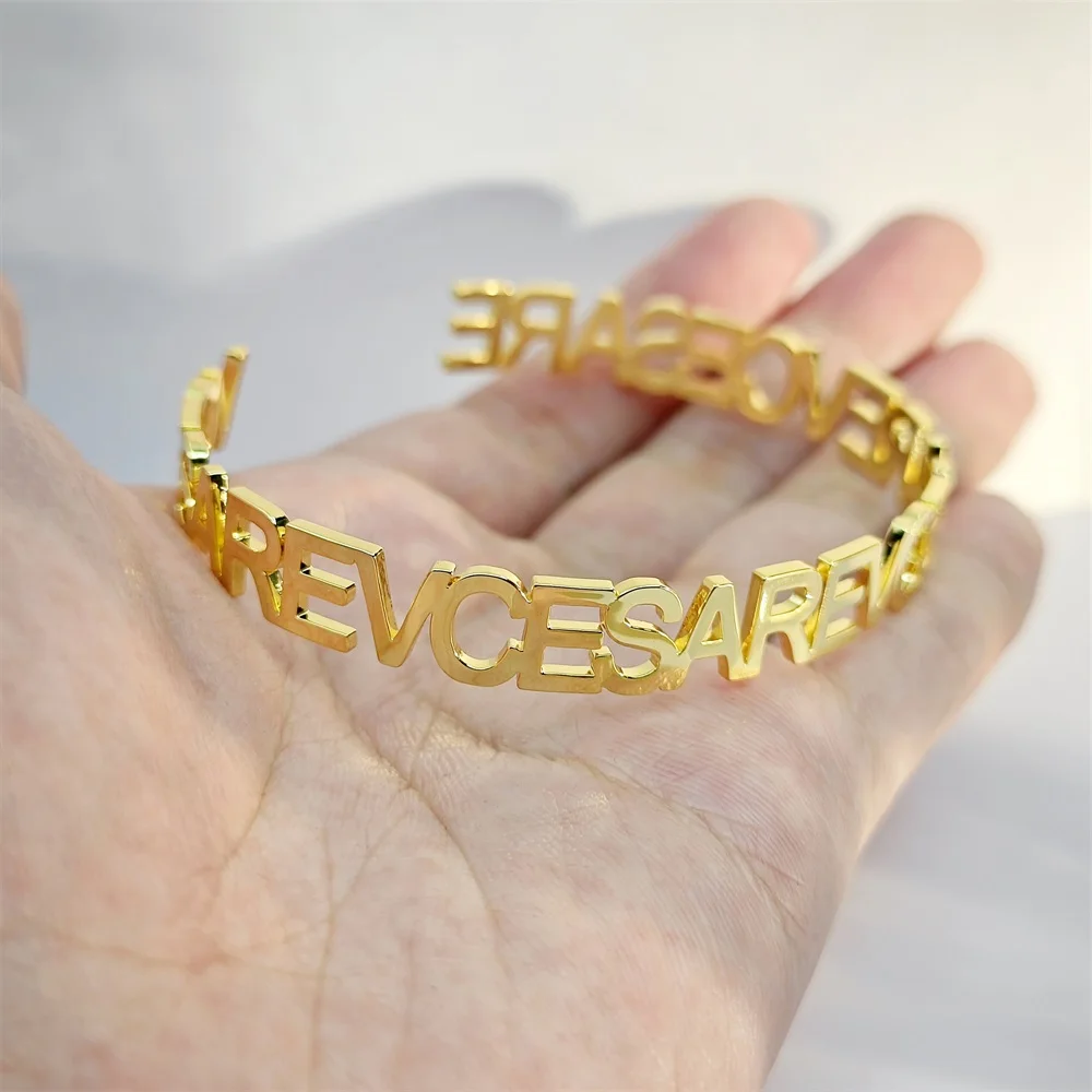 Lateefah Oem Custom Name Personalized Bangles For Women Men Stainless