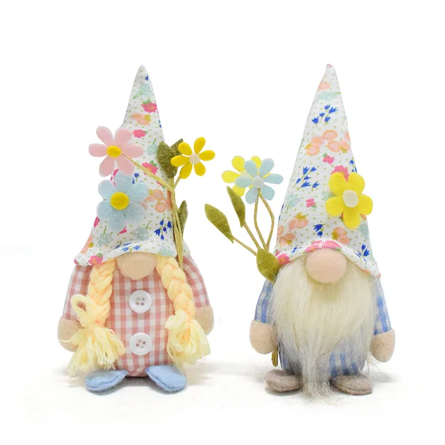 Spring Summer Fresh Flower Ground Fine Decoration Doll Wholesale Cross-Border Rudolph Ornaments Goblin Christmas Decorations