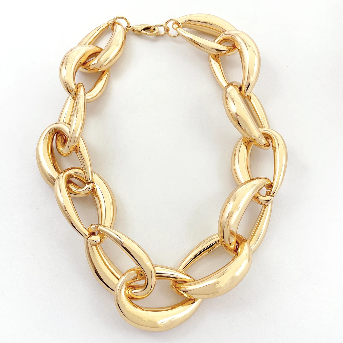 product 18k gold plated geometry choker necklace for women new fashion classic link chain design for anniversaries-4