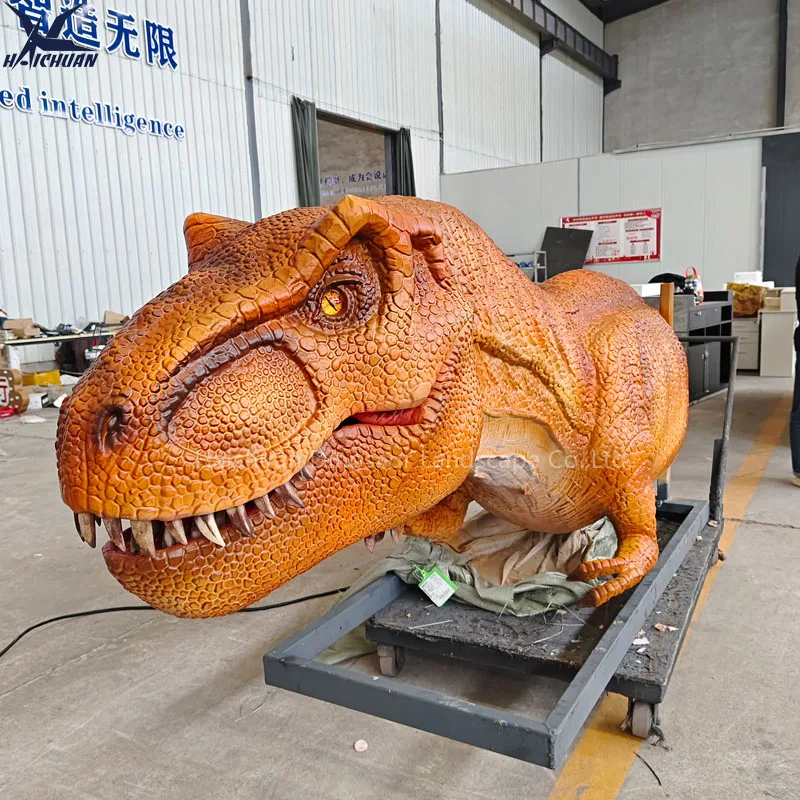 product l3m movable realistic animatronic dinosaur model half body tyrannosaurus t rex metal silicone for dinosaur park decoration-1