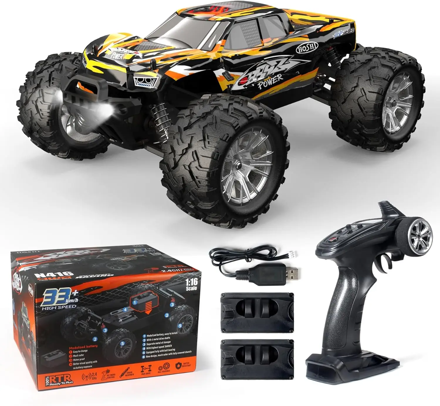 チキチキモンスター　16体セット HOSHI N416 RC Monster Truck - Highspeed 1/16 Remote Control Car