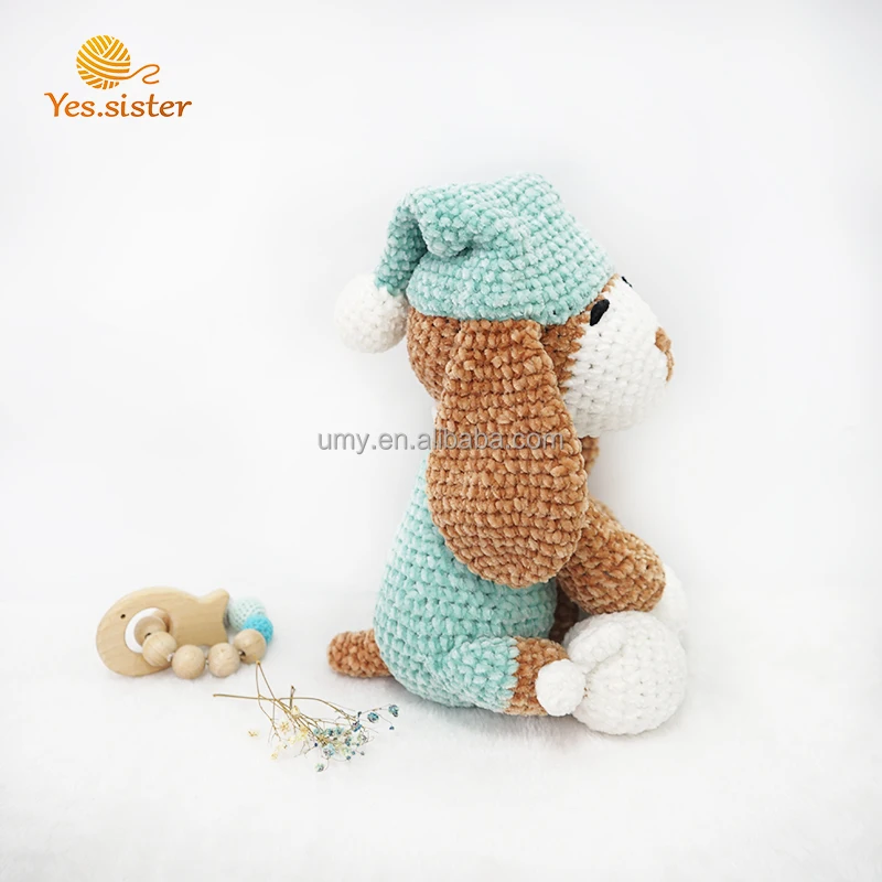 Custom Kids Handmade Stuffed Animals Plush Soft Toy Chenille Crochet Dog Amigurumi
