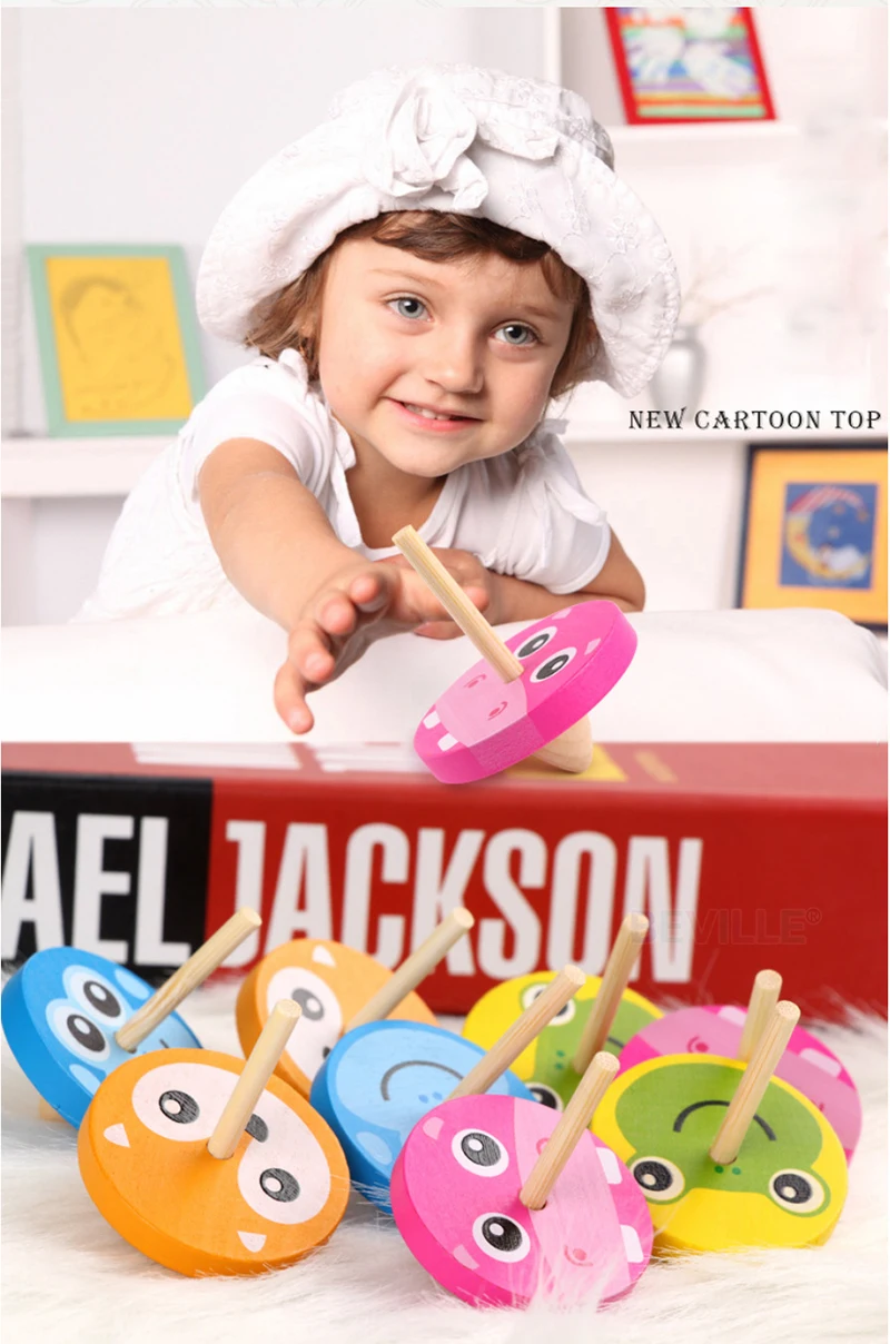 3 Peonzas De Madera Con Tirador Y Mango – Juguete Educativo De Colores Surtidos Que Mejora La Coordinación Manual Y La Motricidad Fina, Perfecto Para Niños Sin Pantallas