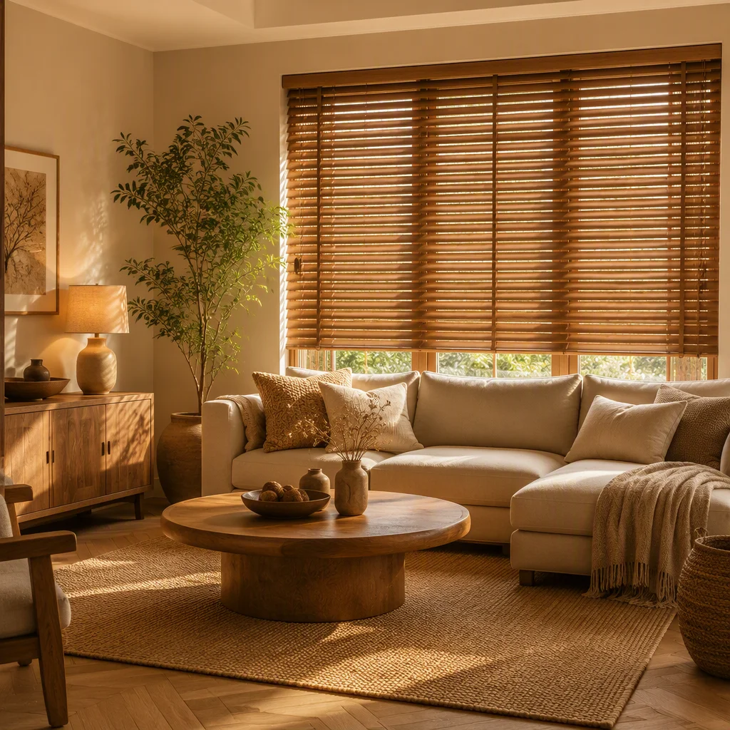 Solid Wood Horizontal Venetian Blinds 50mm Stained Color Tilt Wand Ladder String Living Room Light Filter Custom Size Everyday