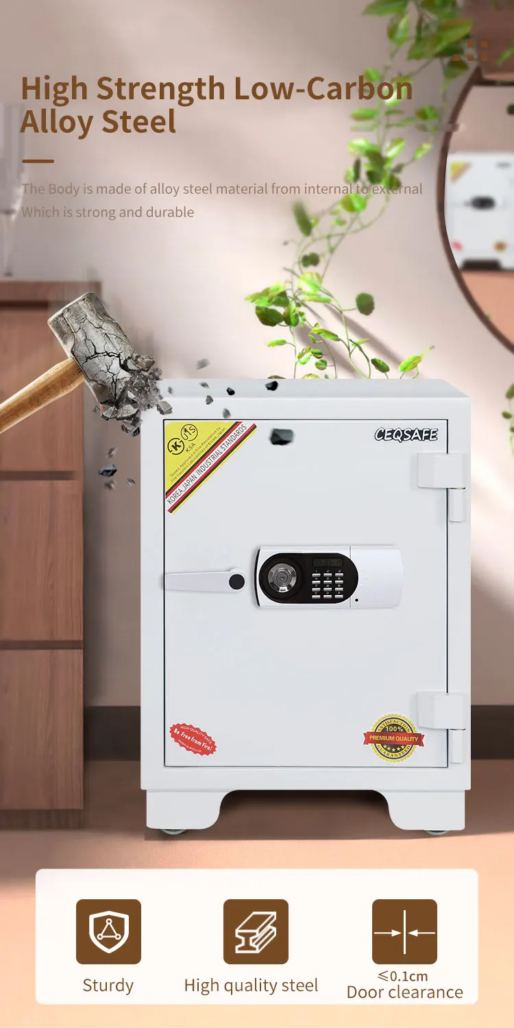 CEQSAFE Security Smart Metal Safe Box for Money Digital Hotel Home Electronic Double Lock Safety Box supplier