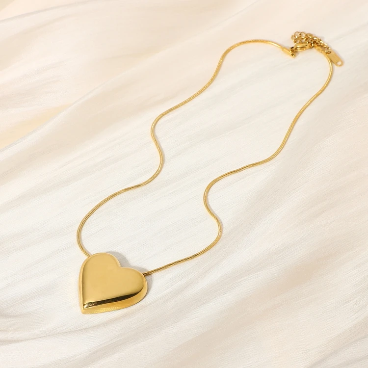 Personalized Big Heart Snake Bone Chain 