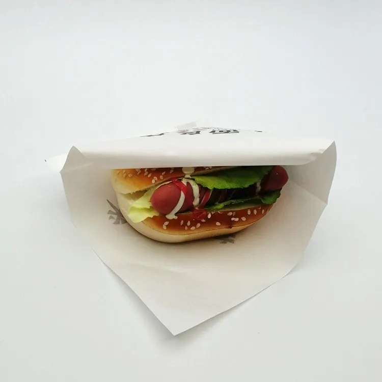 Custom wrapping paper food  paper bag greaseproof burger sleeve