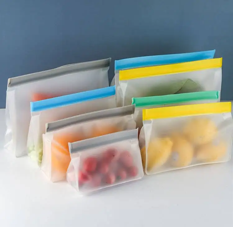 Горячая Распродажа экологически чистый герметичный многоразовый морозильник жидкий силиконовый Пакет для хранения продуктов с многоразовыми пакетами на