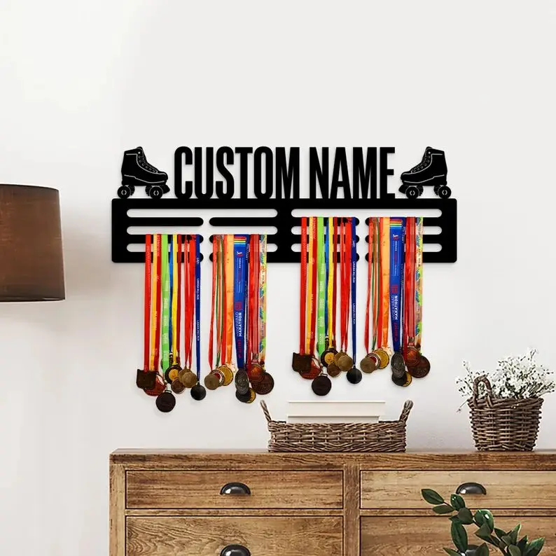 Présentoir Médailles Vélo CREATCABIN - Cintre Médaille Cyclisme 40x15cm, Support Sport En Fer, Décoration Murale Pour Course BMX