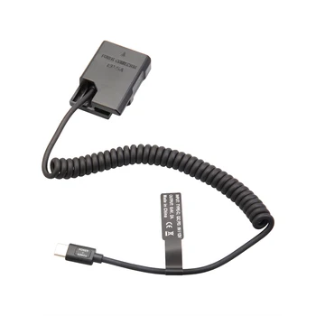 USB-C Type C DSLR EN-EL14 Camera Dummy Battery Charger Power Supply Spring Cable for nikon D3300 D3400 D3200 D3100 D5300 detail image