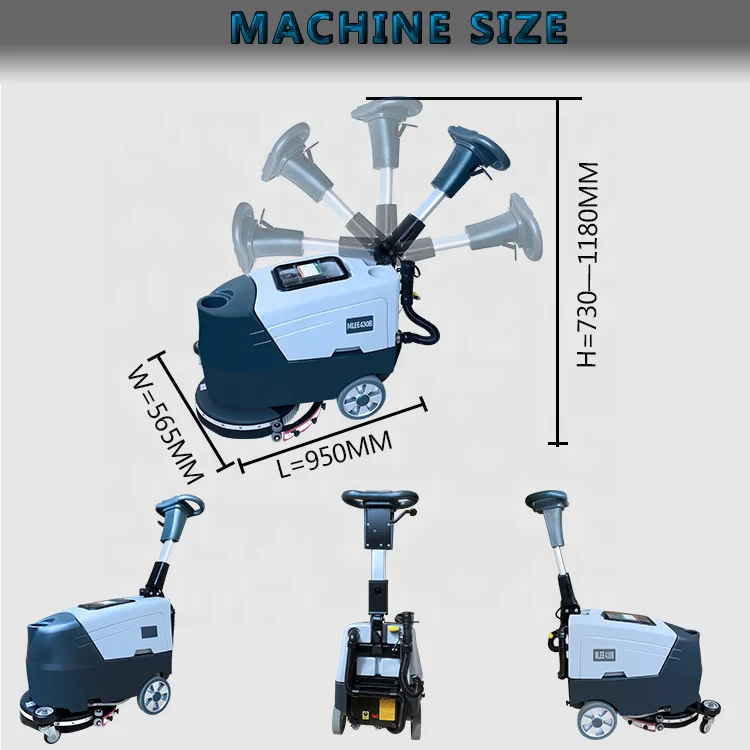 MLEE-430B Cleaning Machine Floor 17 Inch Marble Epoxy Gym House Office Building Compact Floor Scrubber Machine - Image 5