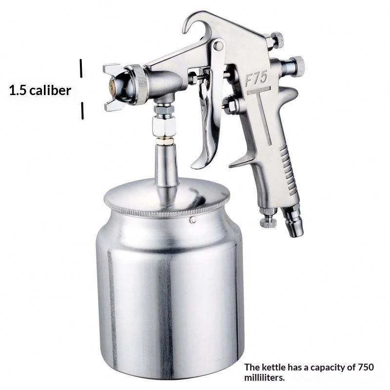 TEBAK F-75 High Pressure Suction Feed Pneumatic Paint Sprayer, Aluminum Alloy