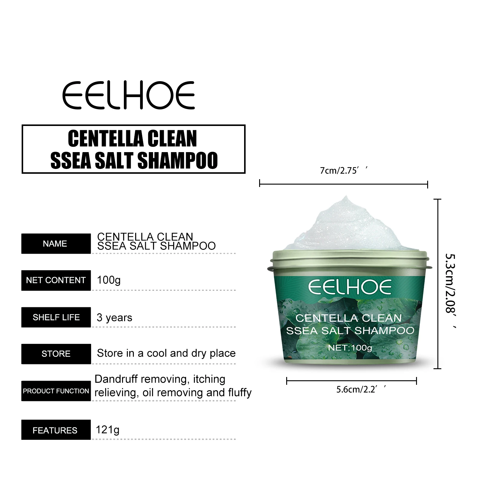 Эффективный шампунь с морской солью против зуда скраб для волос и кожи головы удаляет перхоть